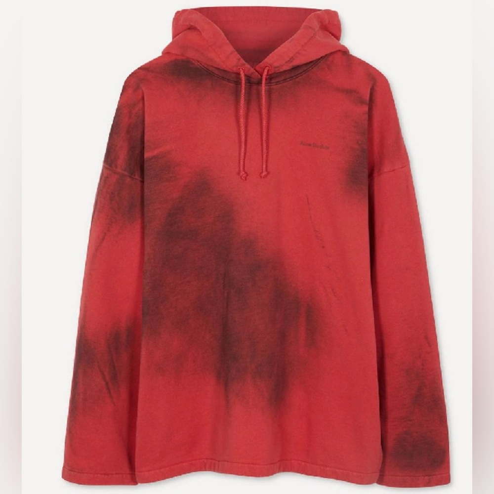 Acne Studios Spray-paint Hooded Sweatshirt Red Rubber